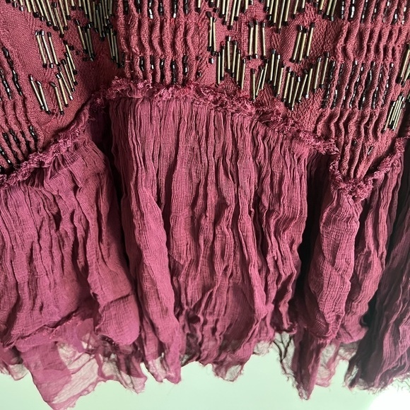 Free People Showroom Geo Drop Waist Beaded Boho Dress - Picture 5 of 12